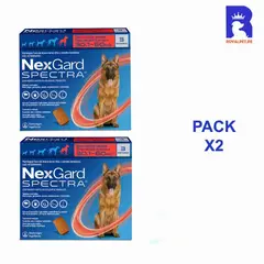 NEXGARD - SPECTRA 30.1 A 60 KG X3TABLETAS PACK X2 CAJAS