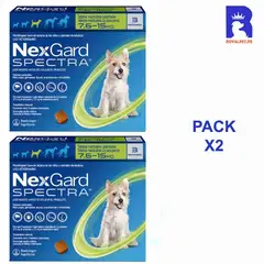 NEXGARD - SPECTRA 7.6 A 15 KG X3 TABLETAS PACK X2 CAJAS