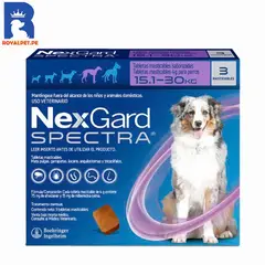 NEXGARD - SPECTRA 15.1 A 30 KG X3 TABLETAS ANTIPULGAS ANTIGARRAPATAS