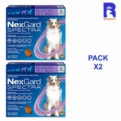 NEXGARD - SPECTRA 15.1 A 30 KG X3 TABLETAS PACK X2 CAJAS ANTIPULGAS