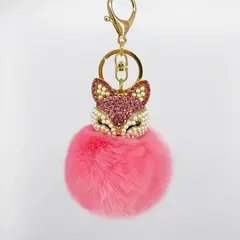 GENERICO - Llaveros Pompones Fox de lujo, Accesorios de Carteras Mochilas Bolsos_.