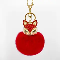 GENERICO - Llaveros Pompones Fox de lujo, Accesorios de Carteras Mochilas Bolsos_.