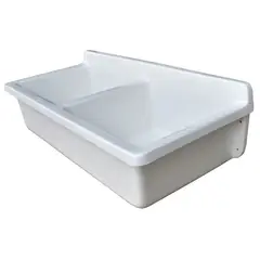 GENERICO - Lavadero Fibra de Vidrio Doble Posa Atenas 100x46x21cm Blanco