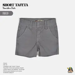 YONISTERS CLOTHING - Short Tafeta Kids Semipitillo Stretch Gris