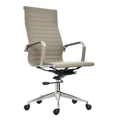 BONNO - Silla De Escritorio Boss Taupe Con Cabecero