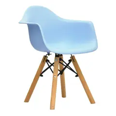 BONNO - Silla De Diseño Eames Para Niños Celeste Con Brazos