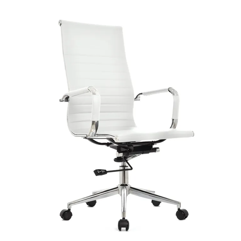Sillon De Escritorio Boss Blanco Con Cabecero