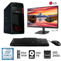 INTEL - Computadora PC Core i7 3.2ghz RAM 16GB HDD1TB + SSD 240GB Monitor 24´´LG