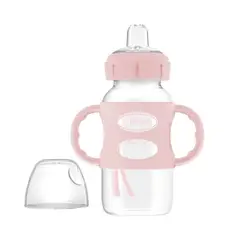 DR BROWNS - Biberón con Asas Boca Ancha 9oz color Rosa Claro