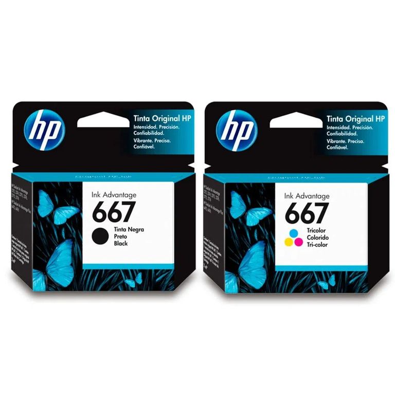 DUAL PACK TINTA (667) NEGRO y TRICOLOR 3YM79AL -