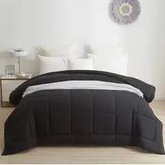 TEFI HOME - Edredón Monocromo Negro QUEEN