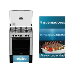 MABE - Cocina a Gas 4 Hornillas Inoxidable CMP6014AG0 Silver