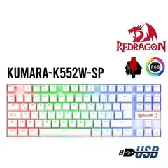 REDRAGON - TECLADO MECANICO KUMARA K552RGB WHITE SWITCH RED