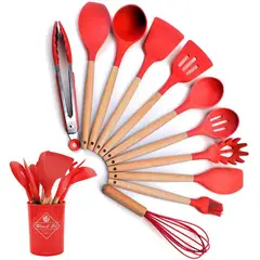 GENERICO - Juego de utensilios de cocina de silicona cucharon espátula batidor reposteria