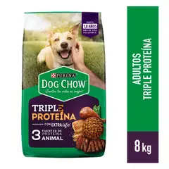 DOG CHOW - COMIDA PARA PERRO TRIPLE PROTEÍNA 8KG