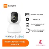 XIAOMI - Cámara de Seguridad IP Mi 360° Home Security 2K Full Color
