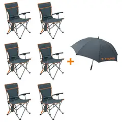 TRUPER - Silla plegable de playa camping X6 - ,Inc. 1 Paraguas