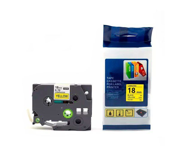 Cinta Compatible Amarillo Tzc 641 18mm Para Rotuladora Brother