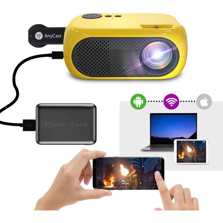 Mini proyector xidu anycast 100 3000lm 640x480 a full hd1080