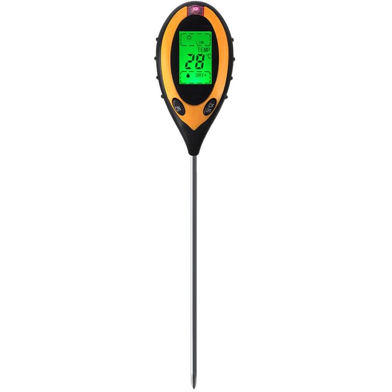 Medidor de ph suelo 4 en 1 humedad, intensidad solar y temperatura