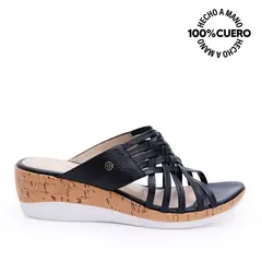 VIALE - SANDALIAS MUJER CUERO ALE-2301 NEG