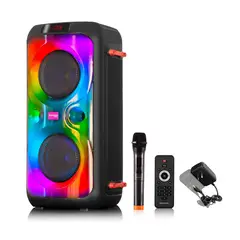 MAXTRON - Parlante Paradis Torre 2 bocinas de 6.5" Luz LED BT Radio FM