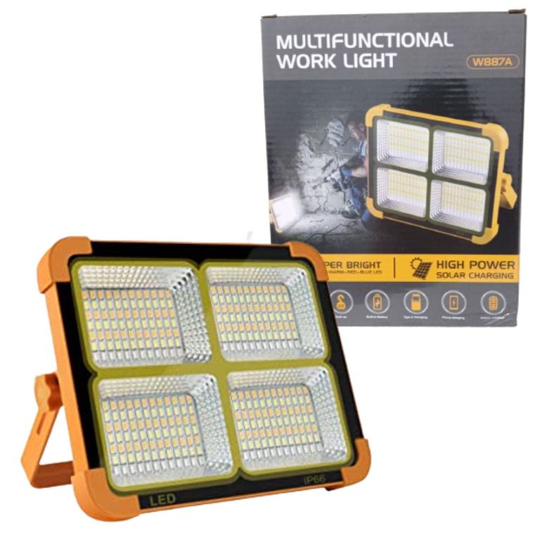 Reflector Led Potente Carga Solar Multifuncional Colgante