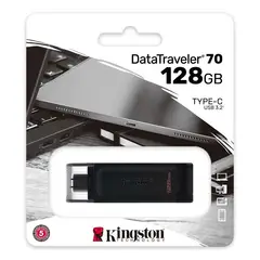 KINGSTON - Memoria Usb 128 Gb Usb tipo C Pen Drive dt70 Black