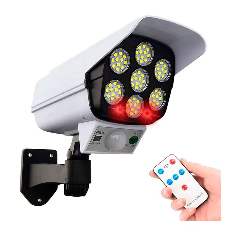 Reflector Lampara Foco Luz Led con Panel Solar con Sensor de Movimiento