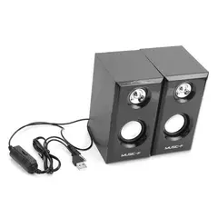 ITELSISTEM - Parlante Madera Para PC Laptop usb Cableado Negro