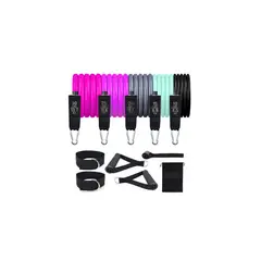 BODY FLEX - Ligas Bandas Elásticas Resistencia 11 pzs Rosadas