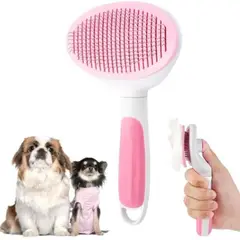 MINARI - Peine Cepillo Quita Pelusa con Expulsador Mascotas Rosa 112P