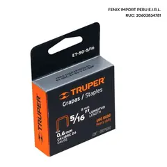 TRUPER - Grapas X2 5 / 16 " 8mm Et-50 Tapizar 1000pcs