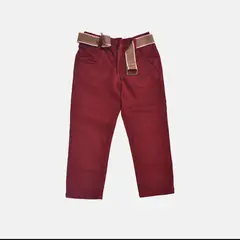 YONISTERS CLOTHING - Pantalón Drill Semipitillo Kids Stretch Rojo