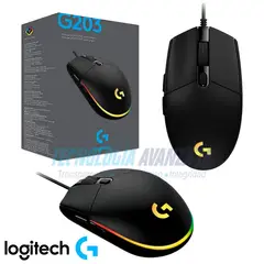 LOGITECH - Mouse Gamer G203 RGB Lightsync Optical 8000Dpi Black
