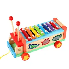 GENERICO - Juego Didáctico Carrito con Xilófono y fichas de encaje