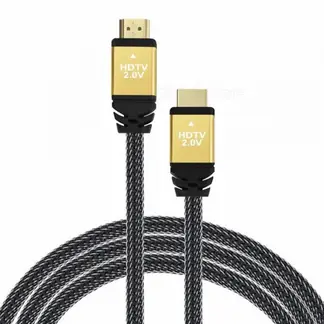 GENERICO - Cable HDMI 2M 2 Metros Ultra HD 3D 4k V2.0 2160P - Enmallado Gris
