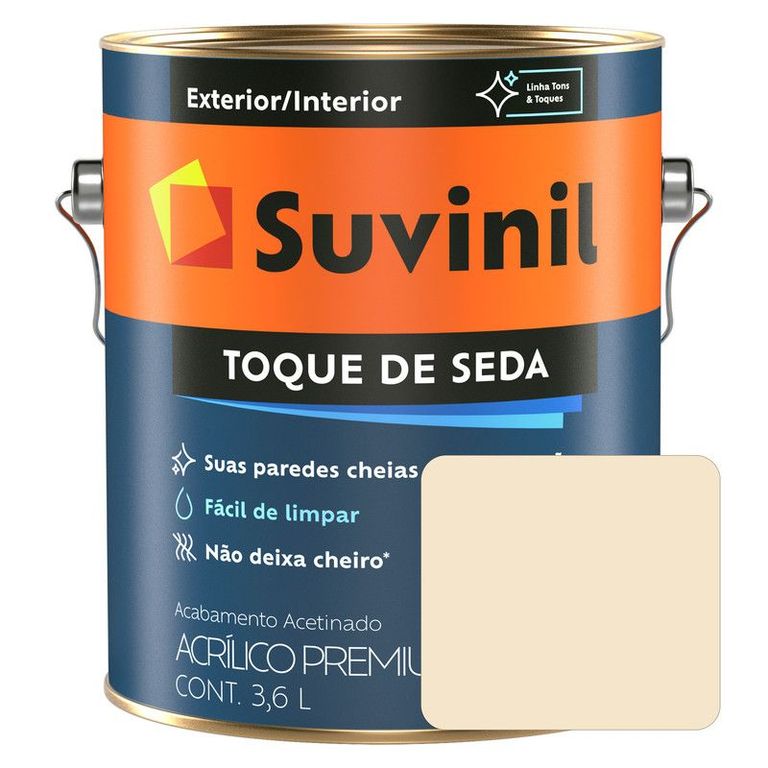 PINTURA LÁTEX ACRÍLICO TOQUE DE SEDA PAJA LATA 3.6L