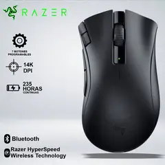 RAZER - MOUSE GAMER DEATHADDER V2 X HYPERSPEED 14K DPI USB BLUETOOTH 235hrs 7botones sensor 5G