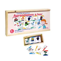 JP SOPORTECOM - Juego Cartillas Aprendamos a Leer de Madera