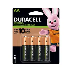 DURACELL - Pilas Recargables AA de 2500 mAh (4 unidades)