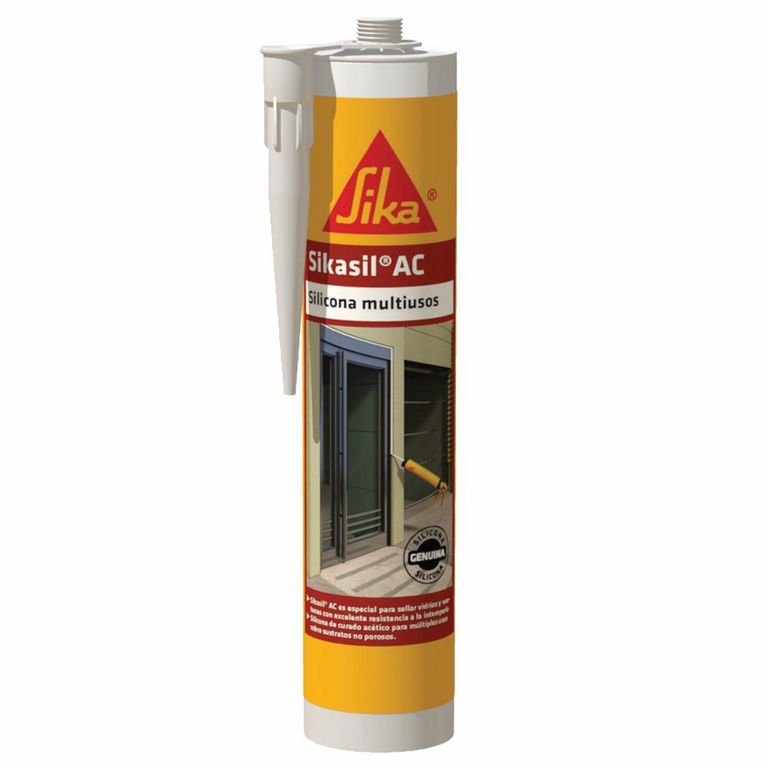 Silicona acética para vidrios Sikasil AC transparente x 280 ml