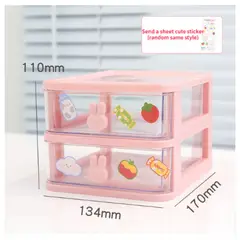 INSPIRA MARKET - Cajita Organizadora Kawaii para el Hogar Cofre Joyero 2 niveles