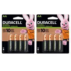 DURACELL - Pilas Recargables AA de 2500mah x8 unidades