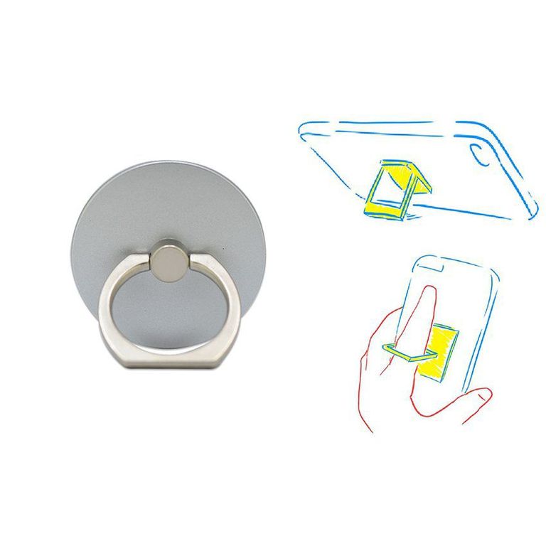 Ring phone ring grip holder celular tablet circulo plata