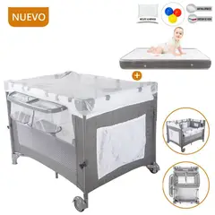 INFANTI - Cuna Corral Always Together Marengo - Colchón Gris