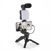 KREED - Kit Vlogging Recargable Luz LED Trípode y Micrófono - Video Making