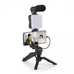 KREED - Kit Vlogging Recargable Luz LED Trípode y Micrófono - Video Making