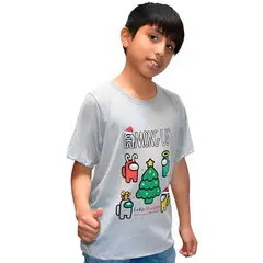 GENERICO - POLO NIÑO MANGA CORTA AMONG US NAVIDEÑO