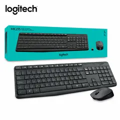 LOGITECH - Kit Teclado y Mouse Inalámbrico MK235 Wireless USB 2.4GHz Tamaño Completo